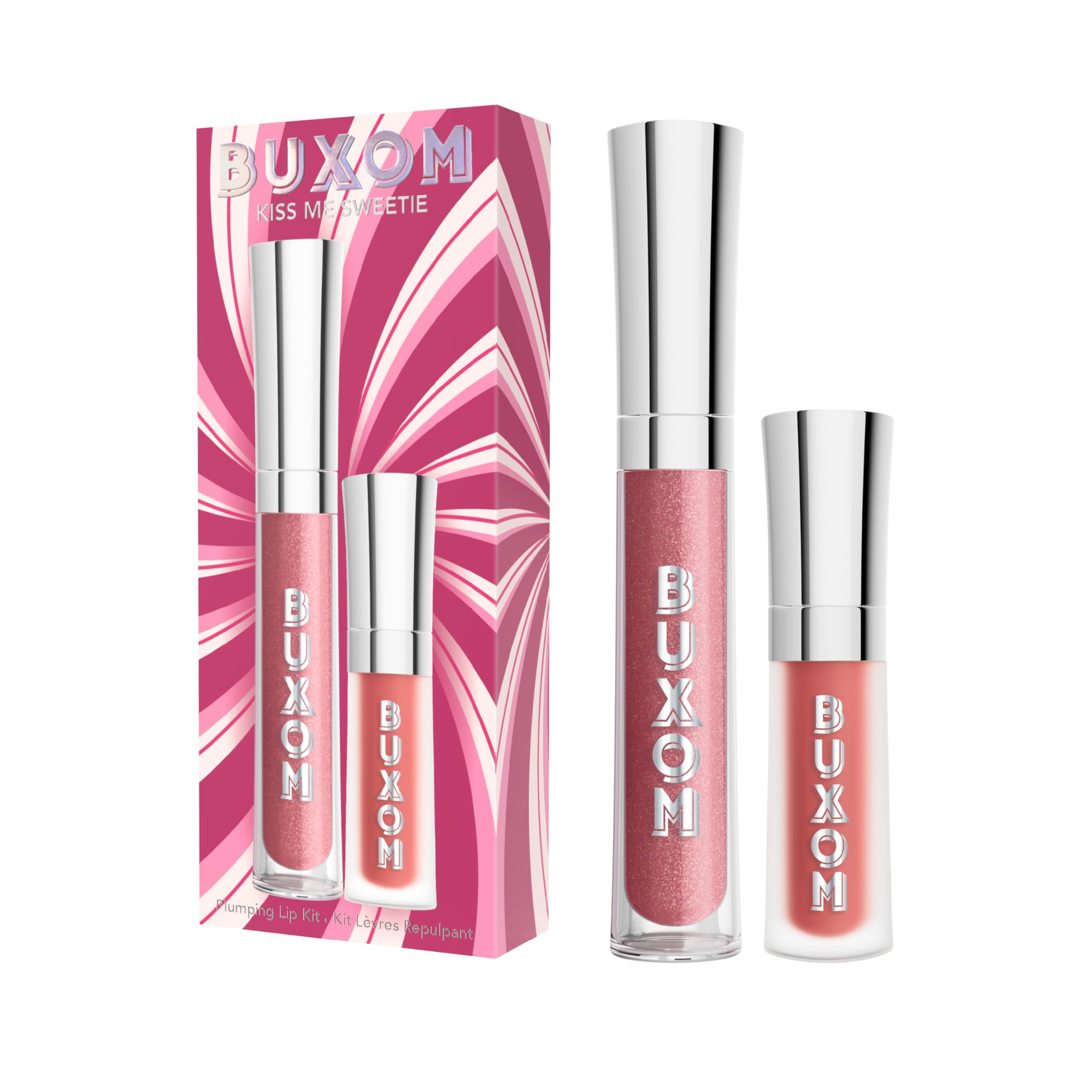 Buxom Dolly Lip Polish & Hot Toddy Lip Cream Duo – Plump, Shiny Lip Gloss Gift Set