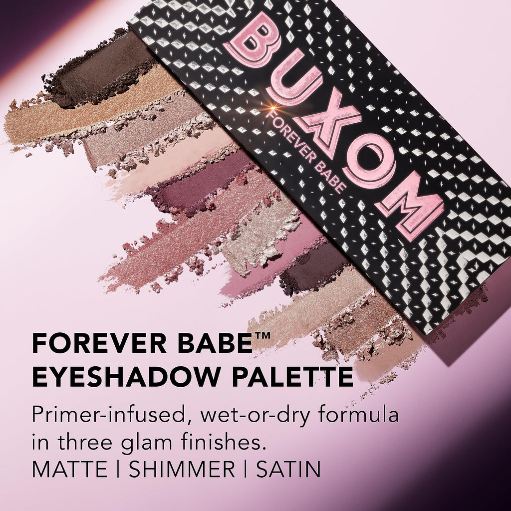 BUXOM Forever Babe Eyeshadow Palette – Primer-Infused Shades in Matte, Satin & Shimmer