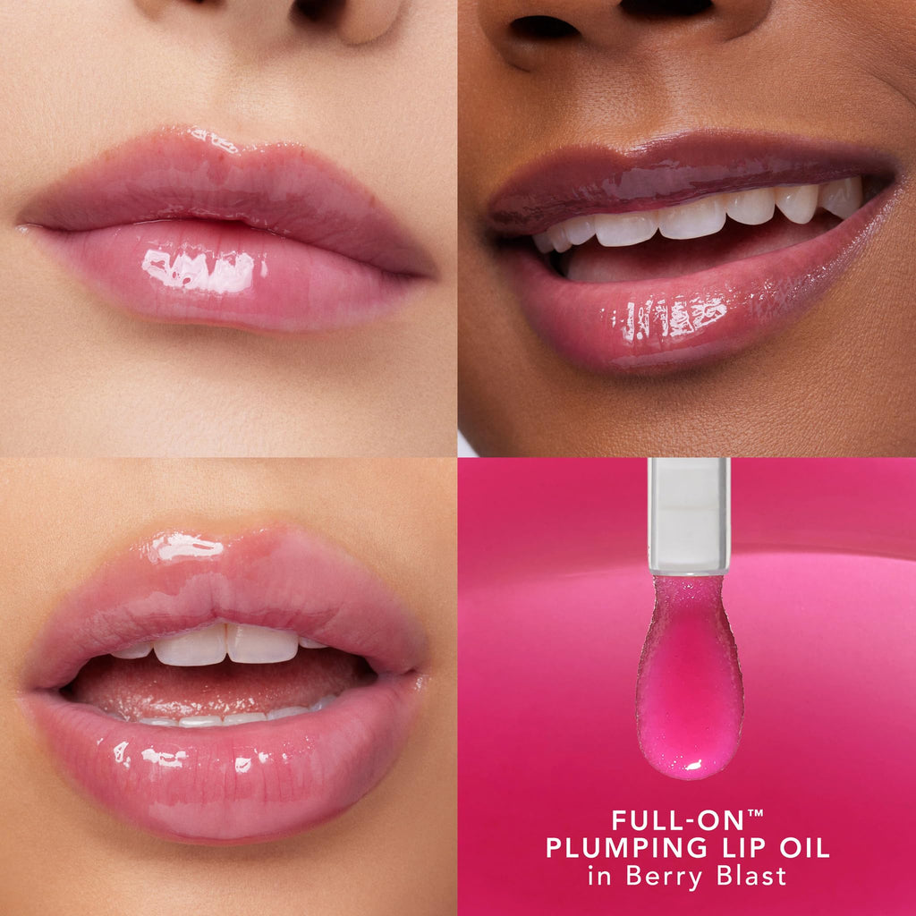 Buxom Full-On Glossy Lip Oil Berry Blast – Hydrating Lip Plump, Non-Sticky Shine