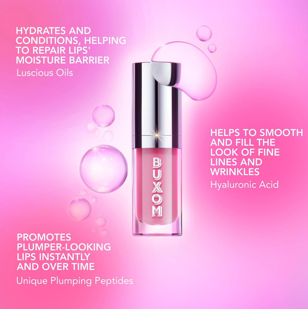 Buxom Full-On Glossy Lip Oil Berry Blast – Hydrating Lip Plump, Non-Sticky Shine