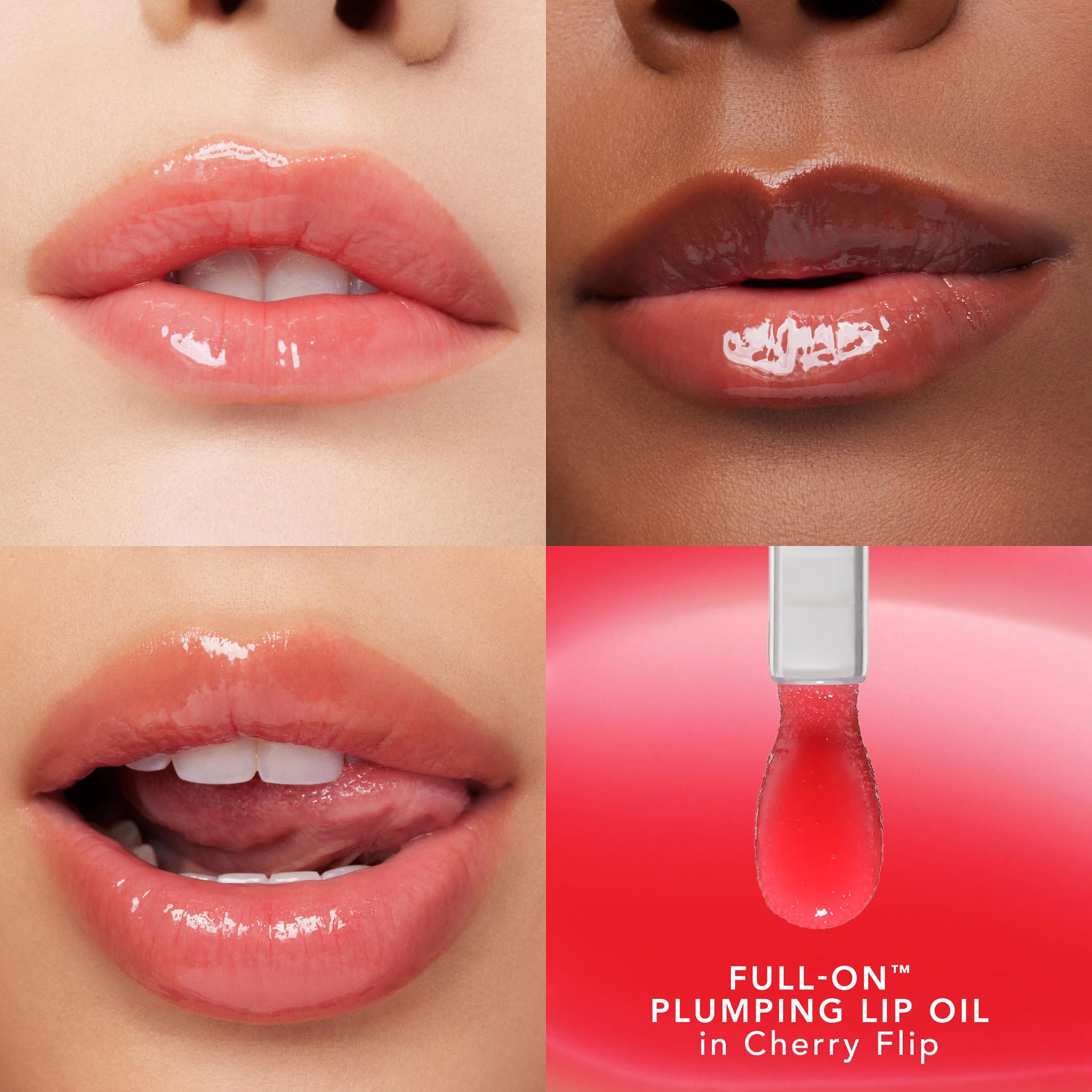 Buxom Full-On Glossy Lip Oil in Cherry Flip | Hydrating, Non-Sticky Lip Shine