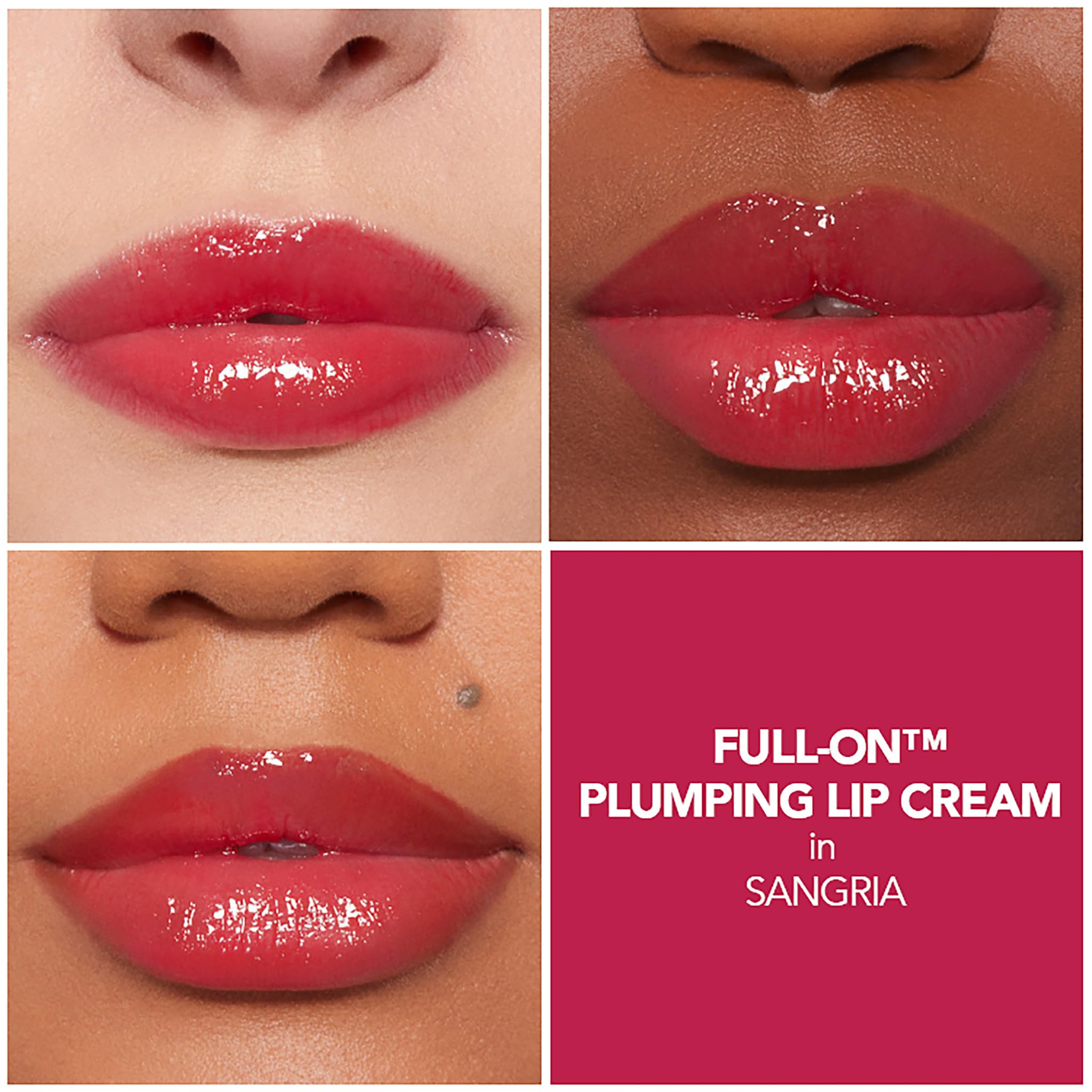 Buxom Full-On Plumping Lip Cream – Sangria | Creamy, Non-Shimmer Lip Color