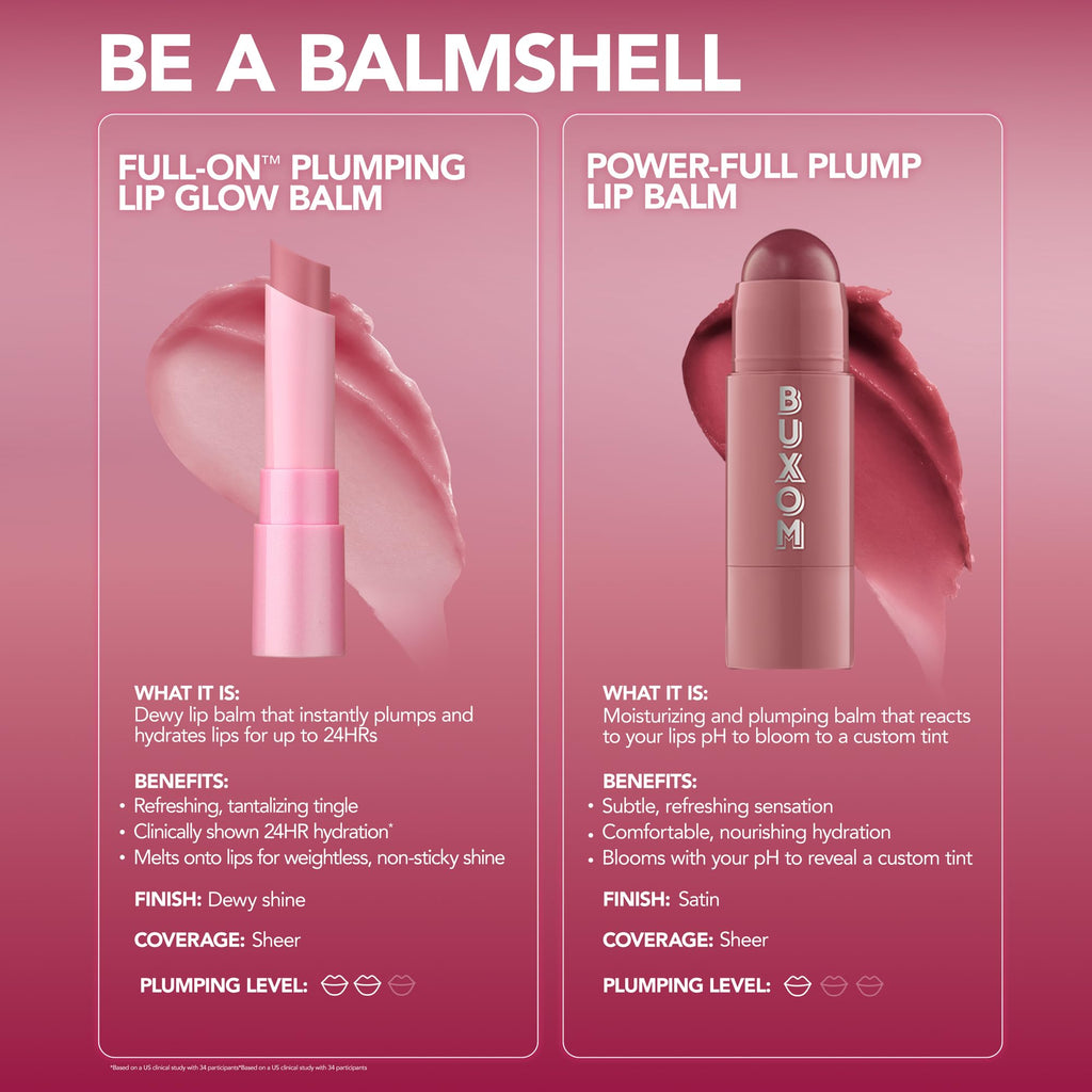 BUXOM Full-On Plumping Lip Glow Balm Cherry Popsicle – Hydrating Sheer Color