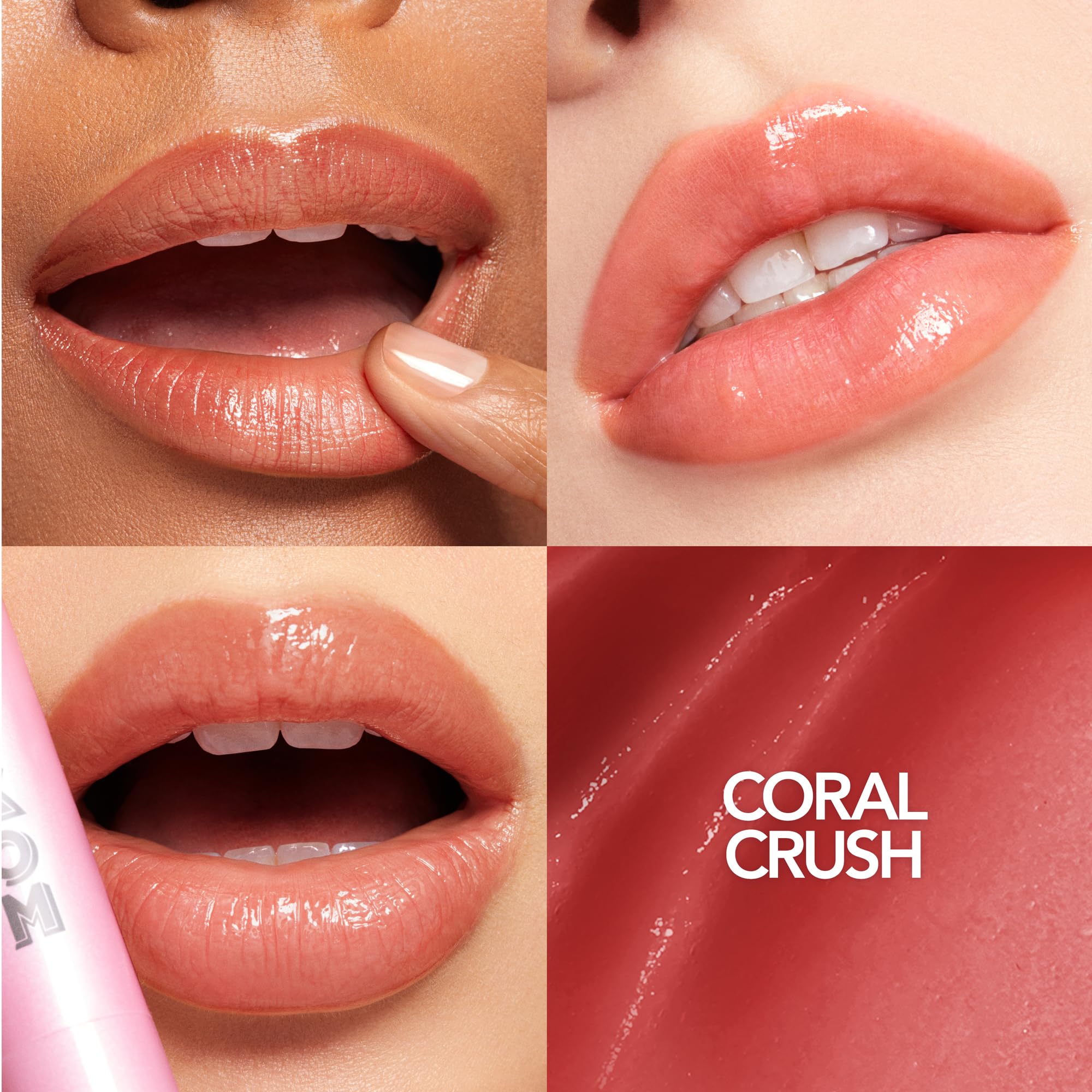 BUXOM Full-On Plumping Lip Glow Balm Coral Crush - Hydrating Lip Tint & Plumper