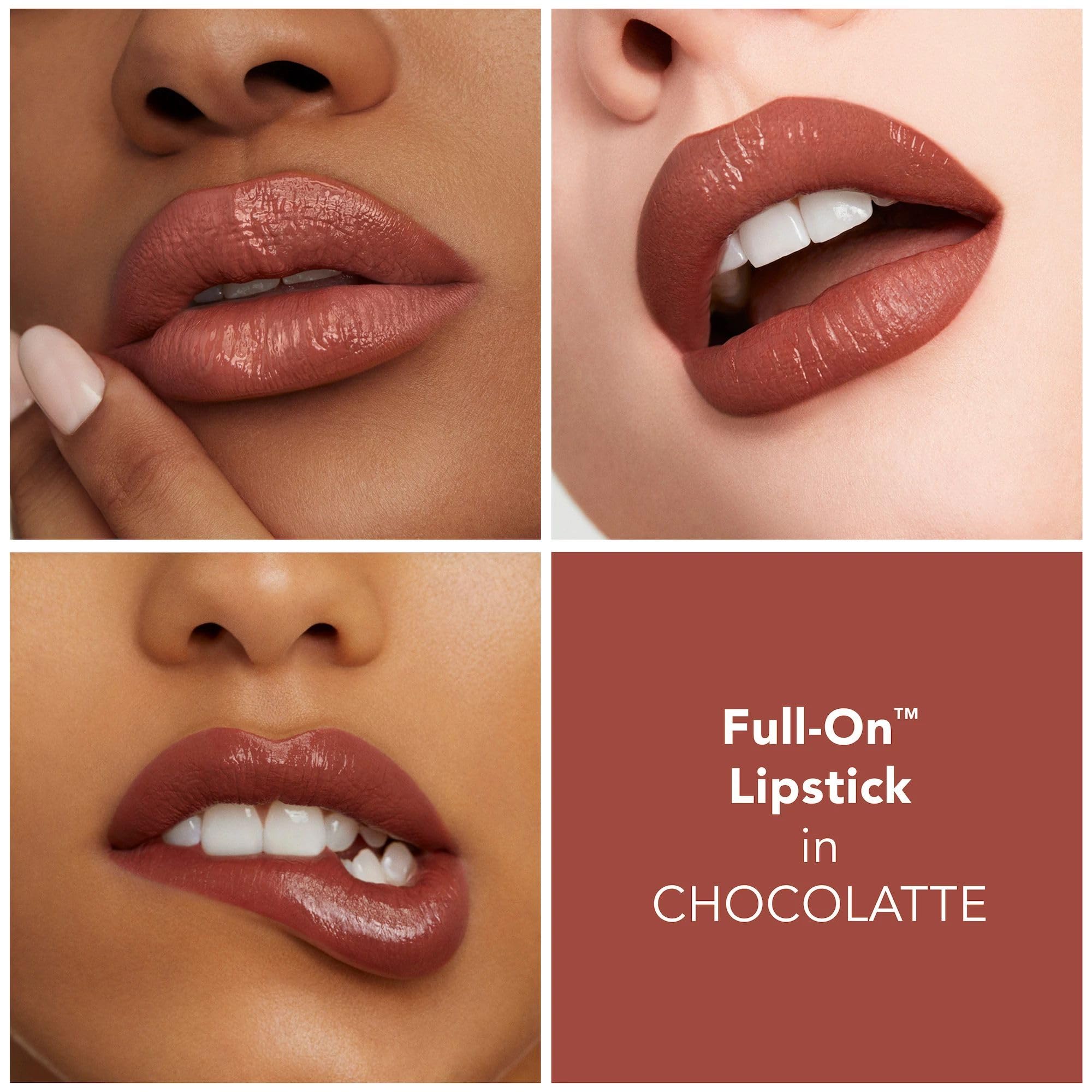 Buxom Full-On Plumping Satin Lipstick in Chocolate | Rich Satin Color