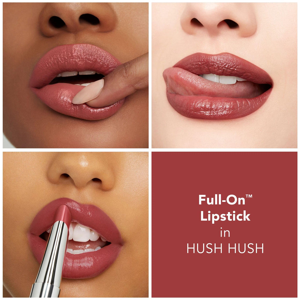 Buxom Full-On Plumping Satin Lipstick in Hush Hush – Peptide-Infused, Long-Lasting Color