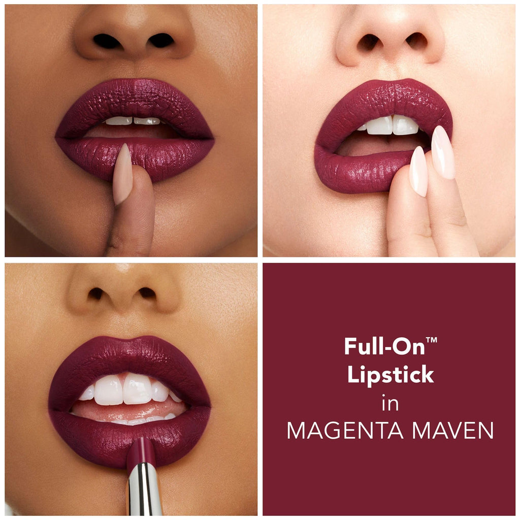 Buxom Full-On Plumping Satin Lipstick Magenta Maven – Hydrating, Pigment-Rich Color