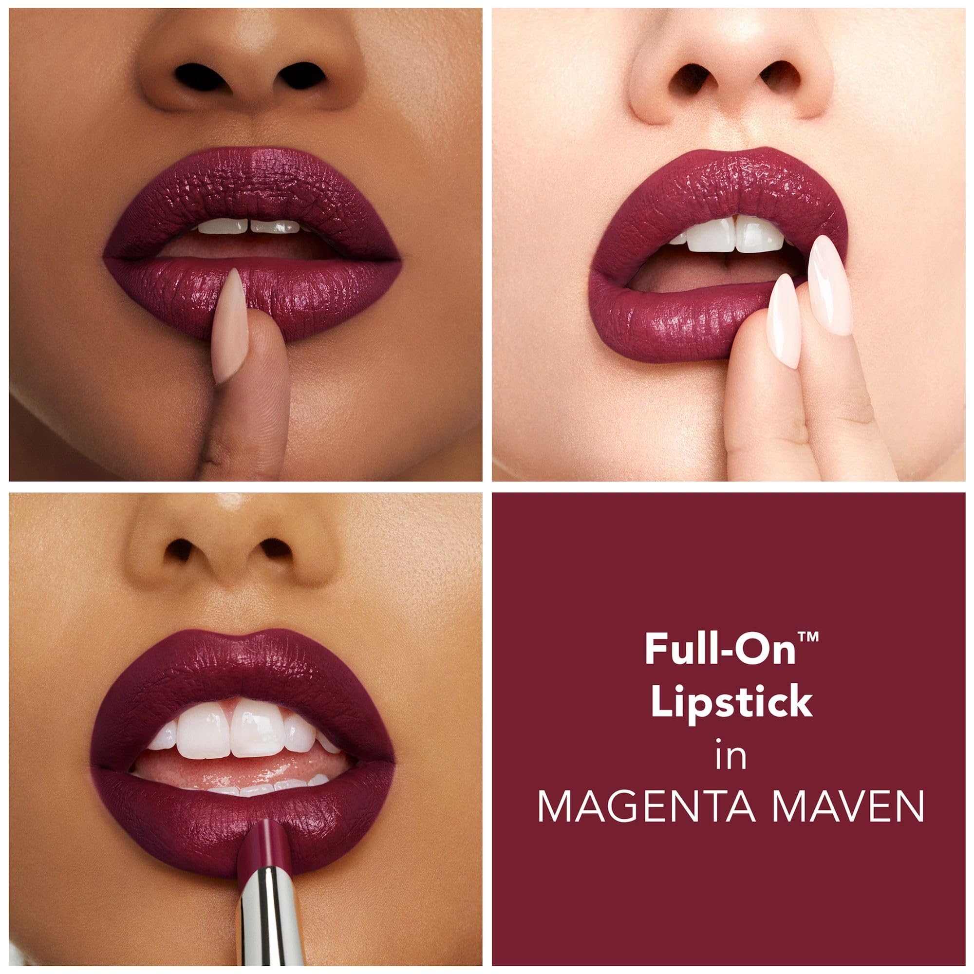 Buxom Full-On Plumping Satin Lipstick Magenta Maven – Hydrating, Pigment-Rich Color