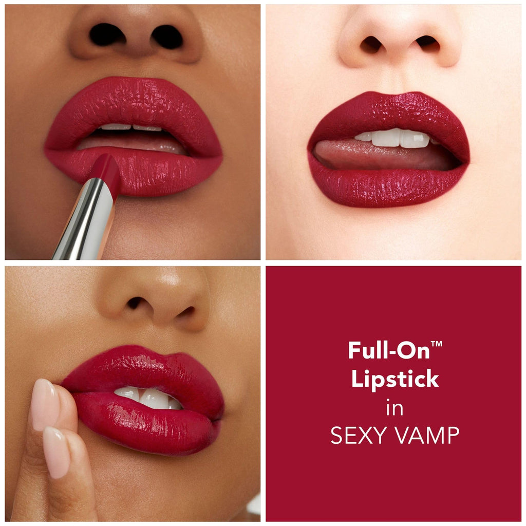 Buxom Full-On Plumping Satin Lipstick – Sexy Vamp | Hydrating, Long-Wear Color