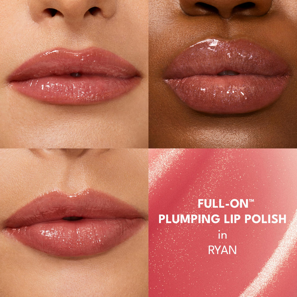 Buxom Full-On Tinted Lip Plumper Gloss in AF Ryan Coral Red – High Shine, Moisturizing, Vegan