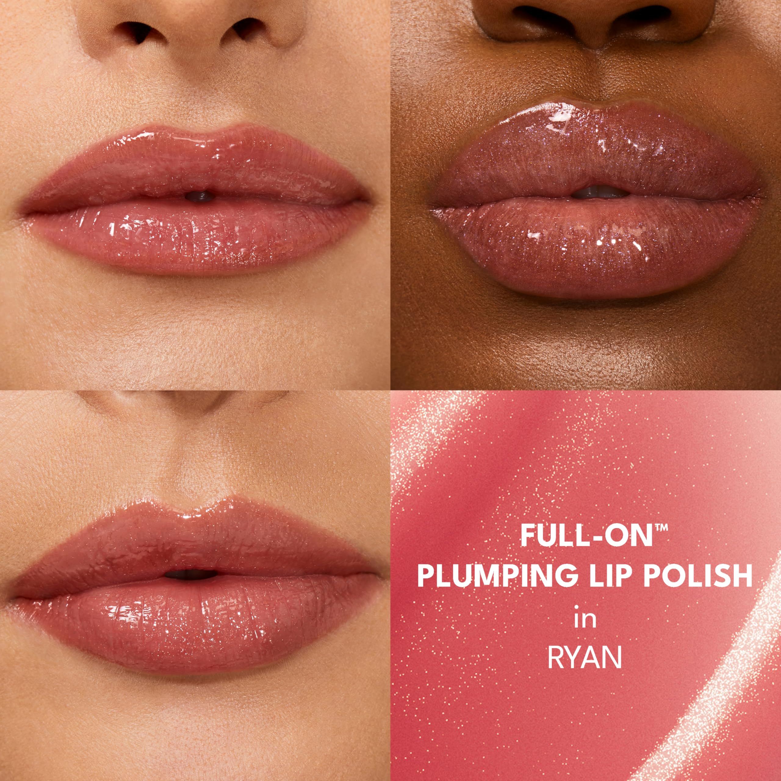 Buxom Full-On Tinted Lip Plumper Gloss in AF Ryan Coral Red – High Shine, Moisturizing, Vegan