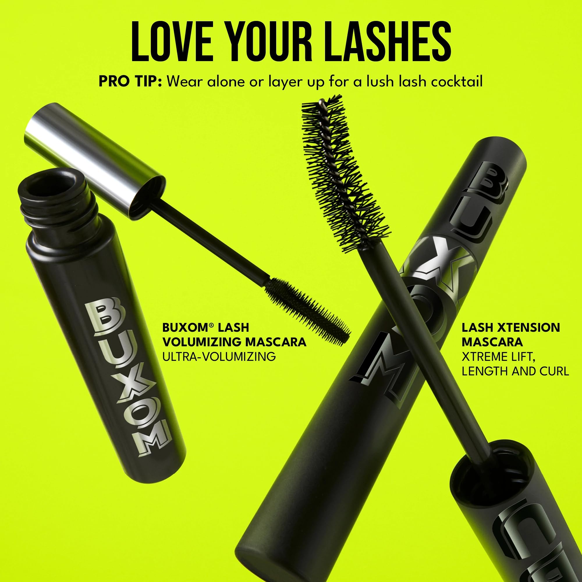 BUXOM Lash Xtension Lift Mascara, Full Size — 24H Curl, Lift & Length