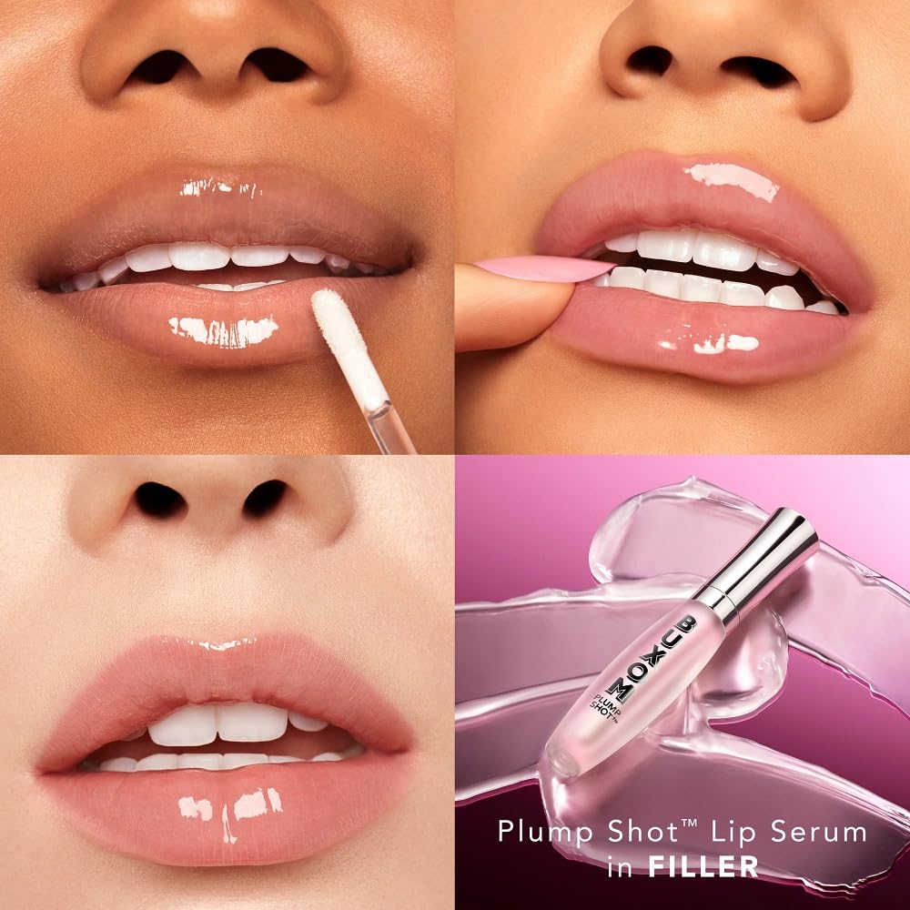Buxom Plump Shot Lip Serum – Clear Filler Gloss with Shimmer Chrome Tints | 24% Plump