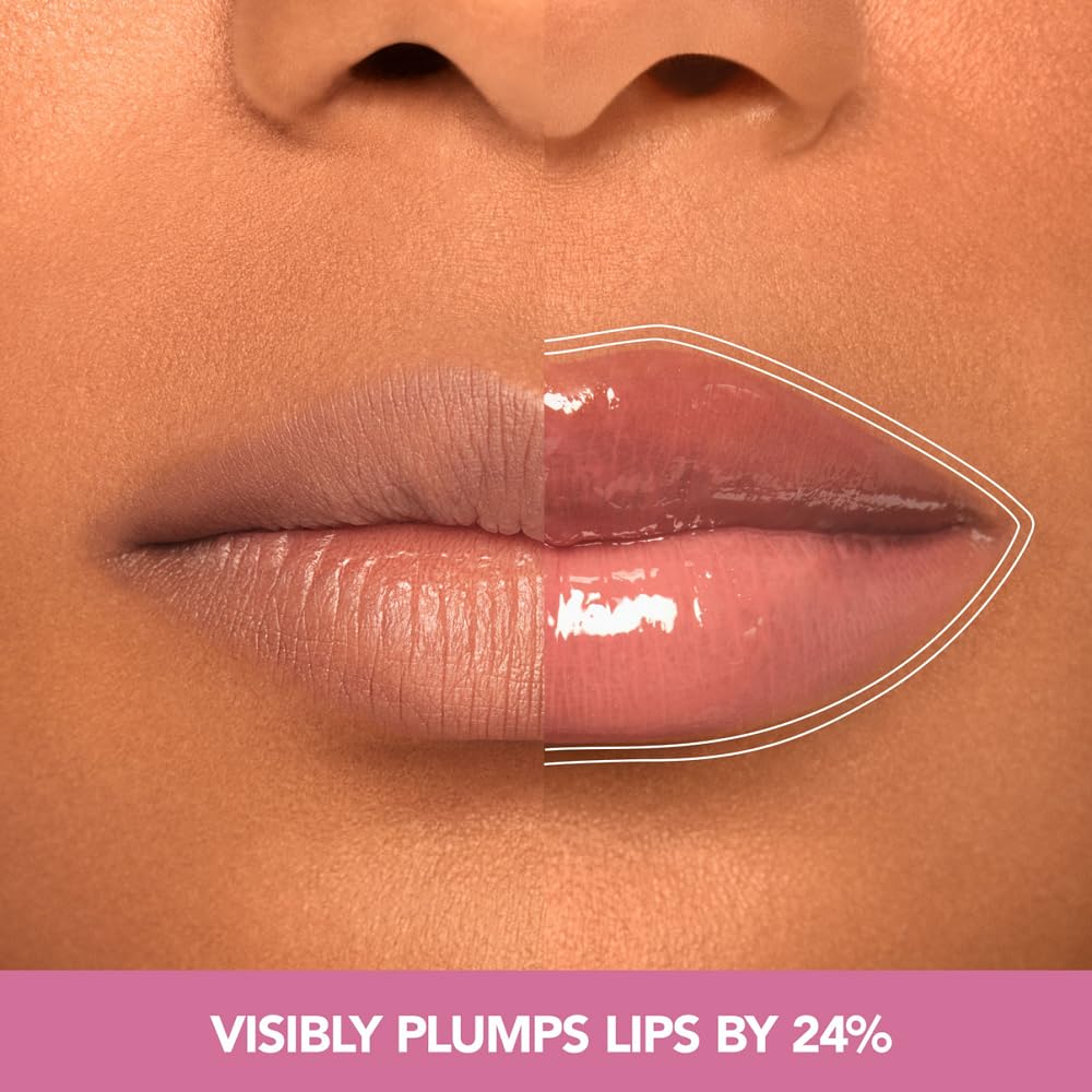 Buxom Plump Shot Lip Serum – Clear Filler Gloss with Shimmer Chrome Tints | 24% Plump