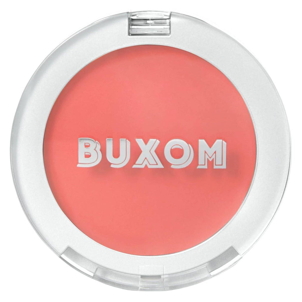 BUXOM Plump Shot Peptide Plumping Blush – Coral Sheer | Cream-to-Powder, Buildable Color