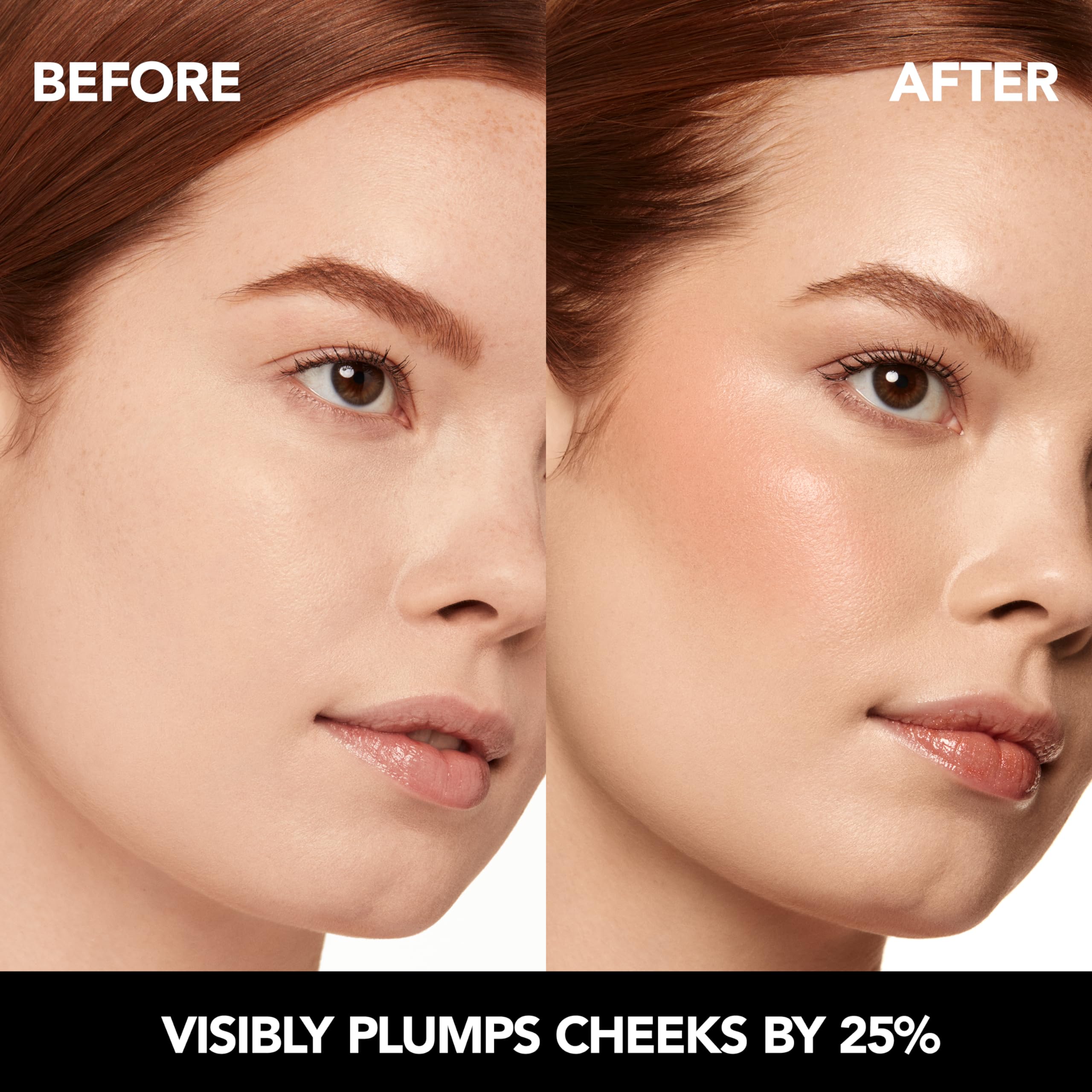BUXOM Plump Shot Peptide Plumping Blush Tickled Pink – Cream-to-Powder, Buildable Color
