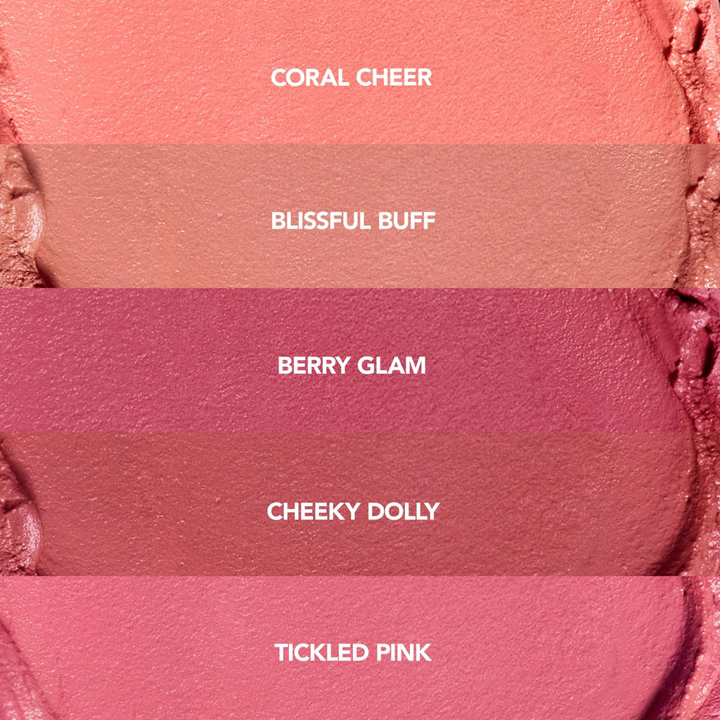BUXOM Plump Shot Peptide Plumping Blush Tickled Pink – Cream-to-Powder, Buildable Color