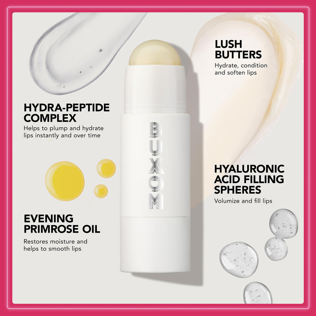 BUXOM Power-Full Plump Lip Balm – Intense Lip Repair Butter | 24HR Hydration & Clear Shine