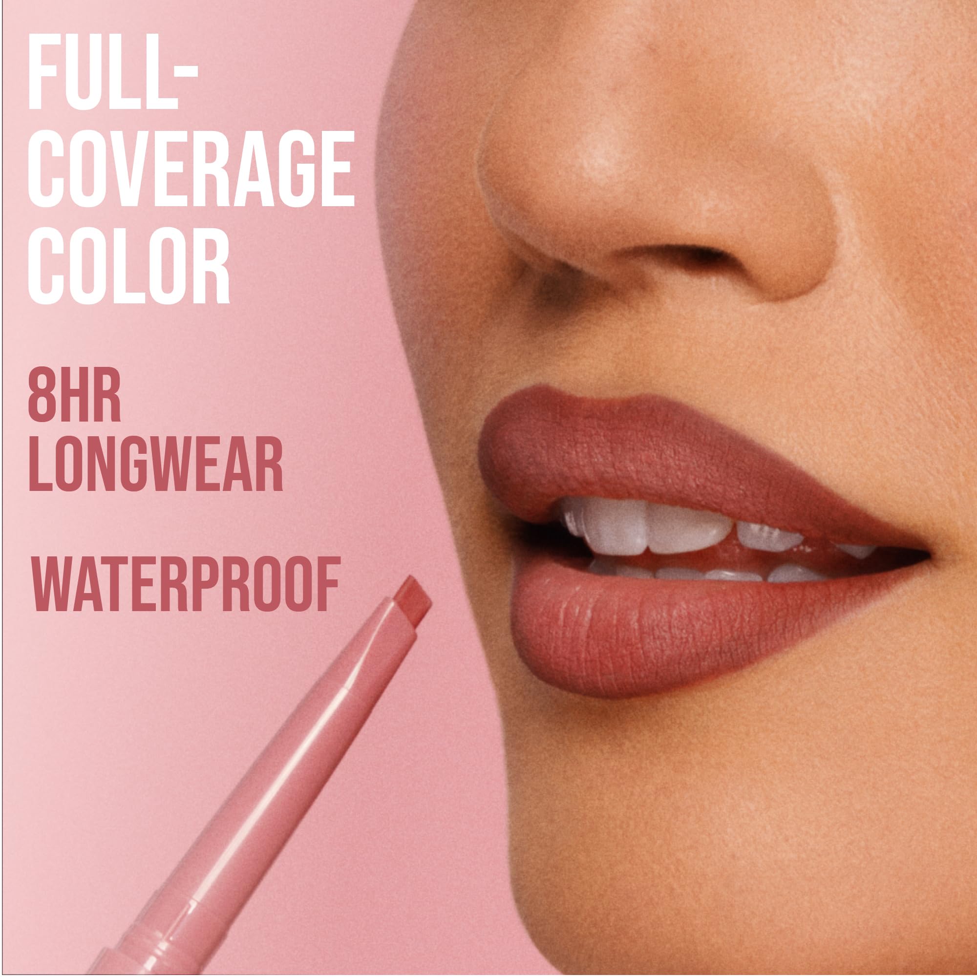 Buxom Power Line Plumping Lip Liner - Dolly Light | Waterproof Matte Lip Liner with Built-In Brush