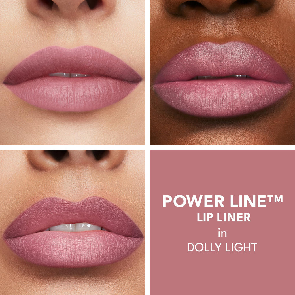 Buxom Power Line Plumping Lip Liner - Dolly Light | Waterproof Matte Lip Liner with Built-In Brush
