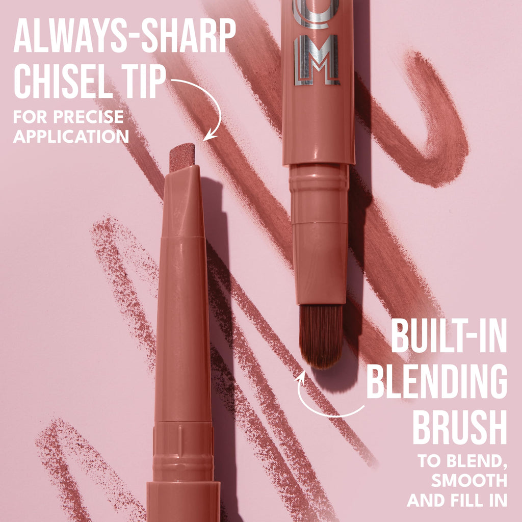 BUXOM Power Line Plumping Lip Liner – Recharged Ruby | Waterproof Matte, 8h Wear