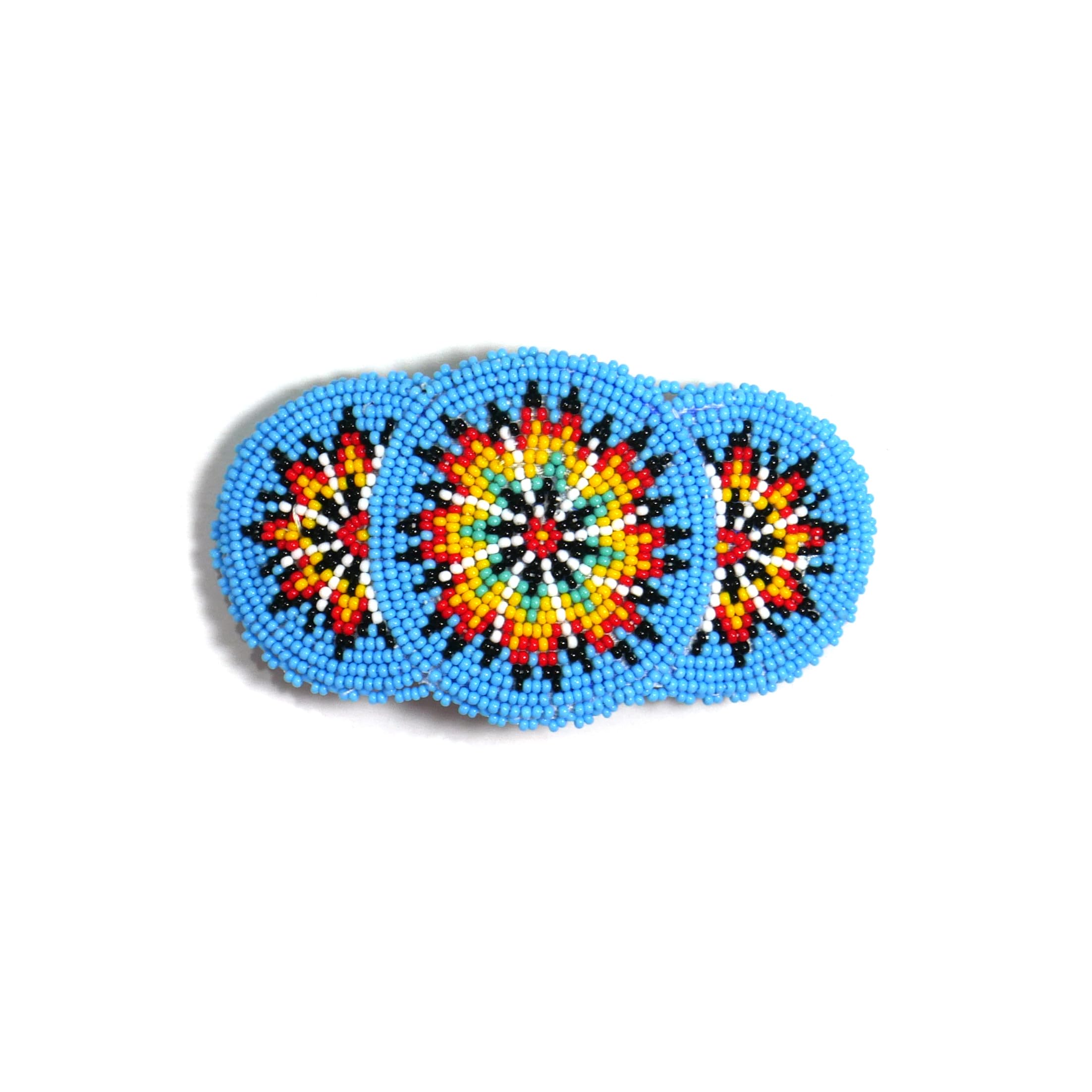 Beaded Hair Clips Native American Style – Pattern 16H Skyblue | BuyBeaded