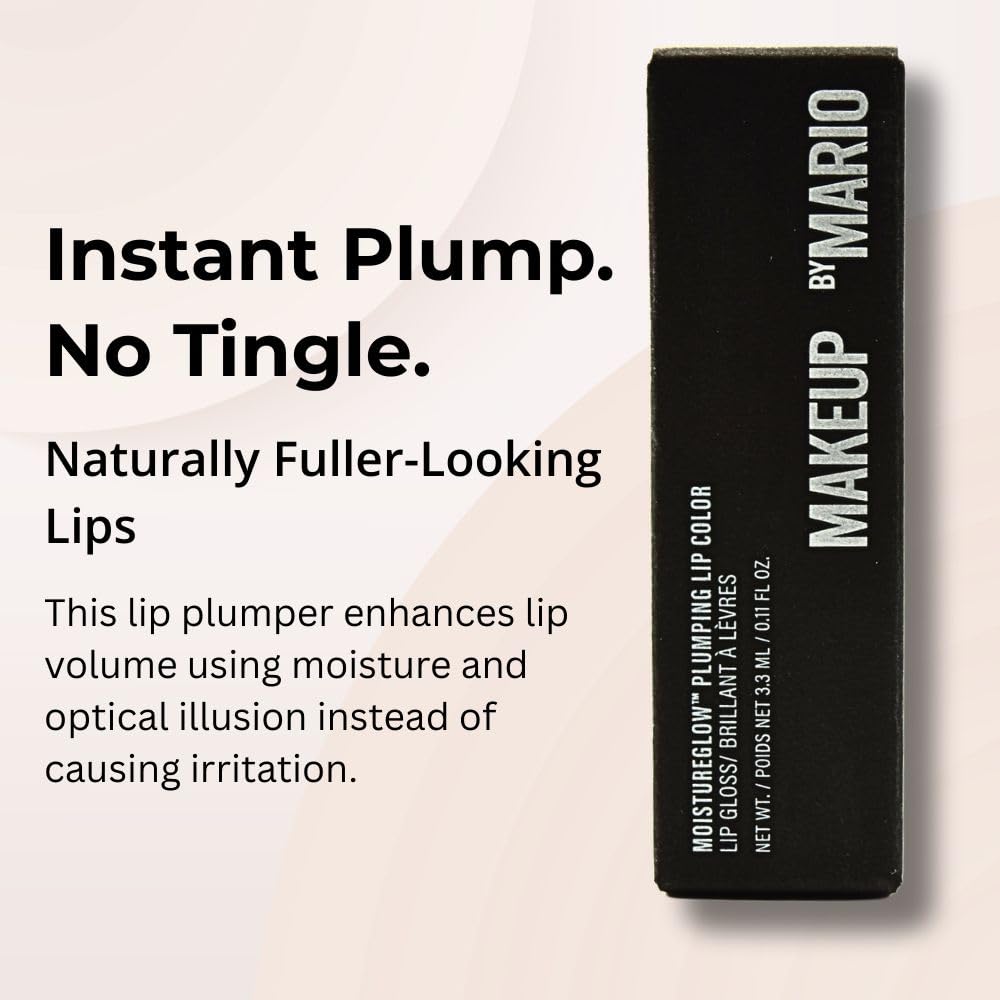 BY MARIO MoistureGlow Plumping Lip Color – Hydrating, Non-Sticky Lip Color with Angled Wand