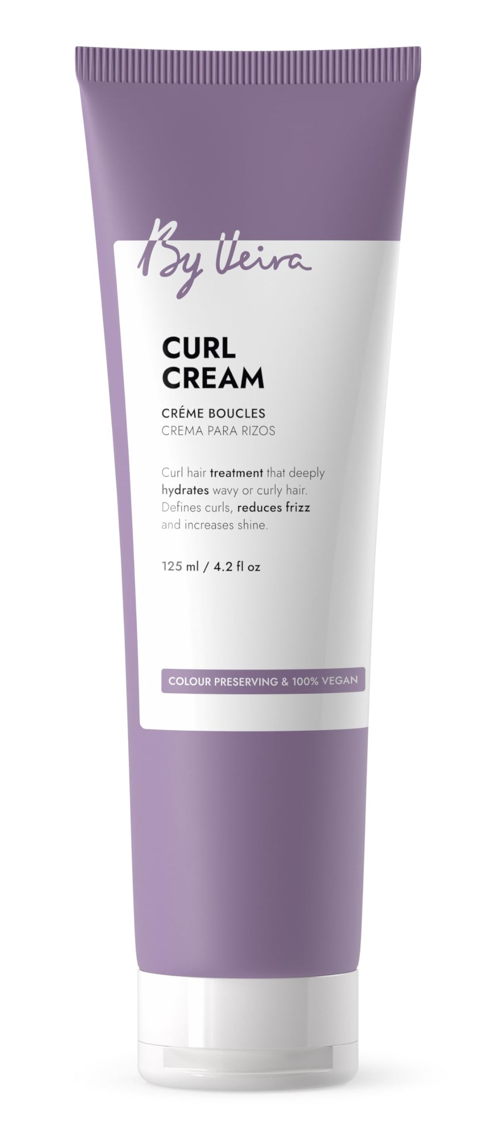 By Veira Curl Cream – Define Curls, Reduce Frizz, Color-Preserving, 100% Vegan (4.2 oz)