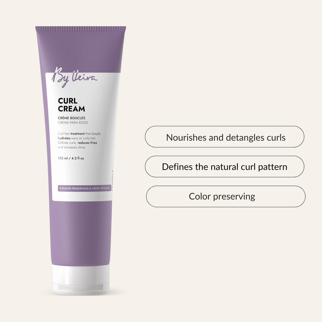 By Veira Curl Cream – Define Curls, Reduce Frizz, Color-Preserving, 100% Vegan (4.2 oz)