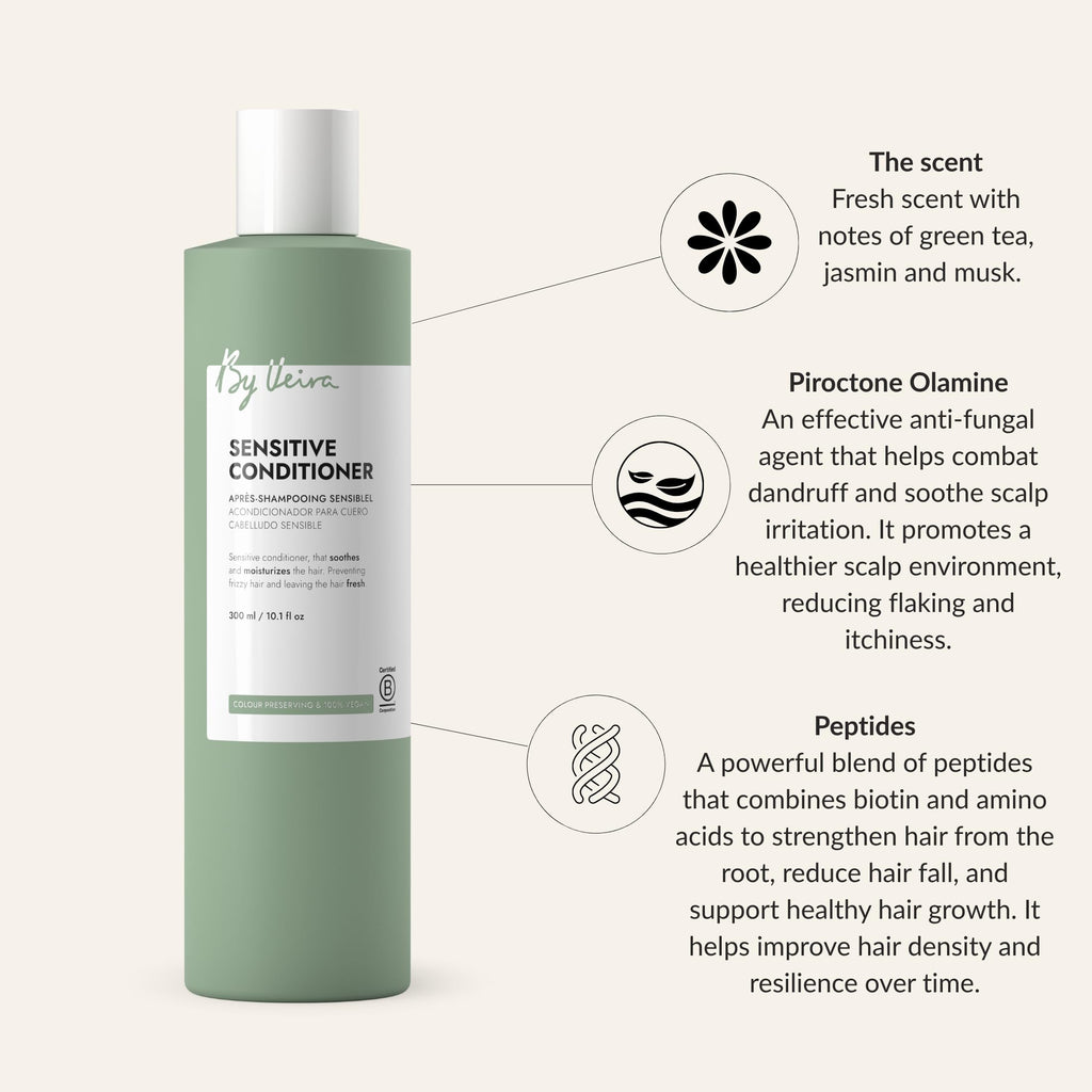 By Veira Sensitive Conditioner – 10.1 Fl Oz, Soothes Itchy Scalp, Moisturizes Frizz, Color-Preserving, 100% Vegan