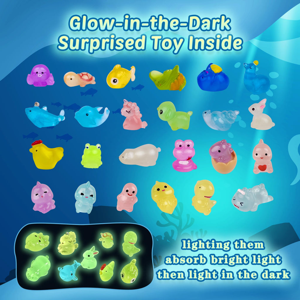 BYGGVIR Kids Bath Bombs – Glow-in-the-Dark Surprises, 24-Pack Natural Colorful Bubble Bath Fizz