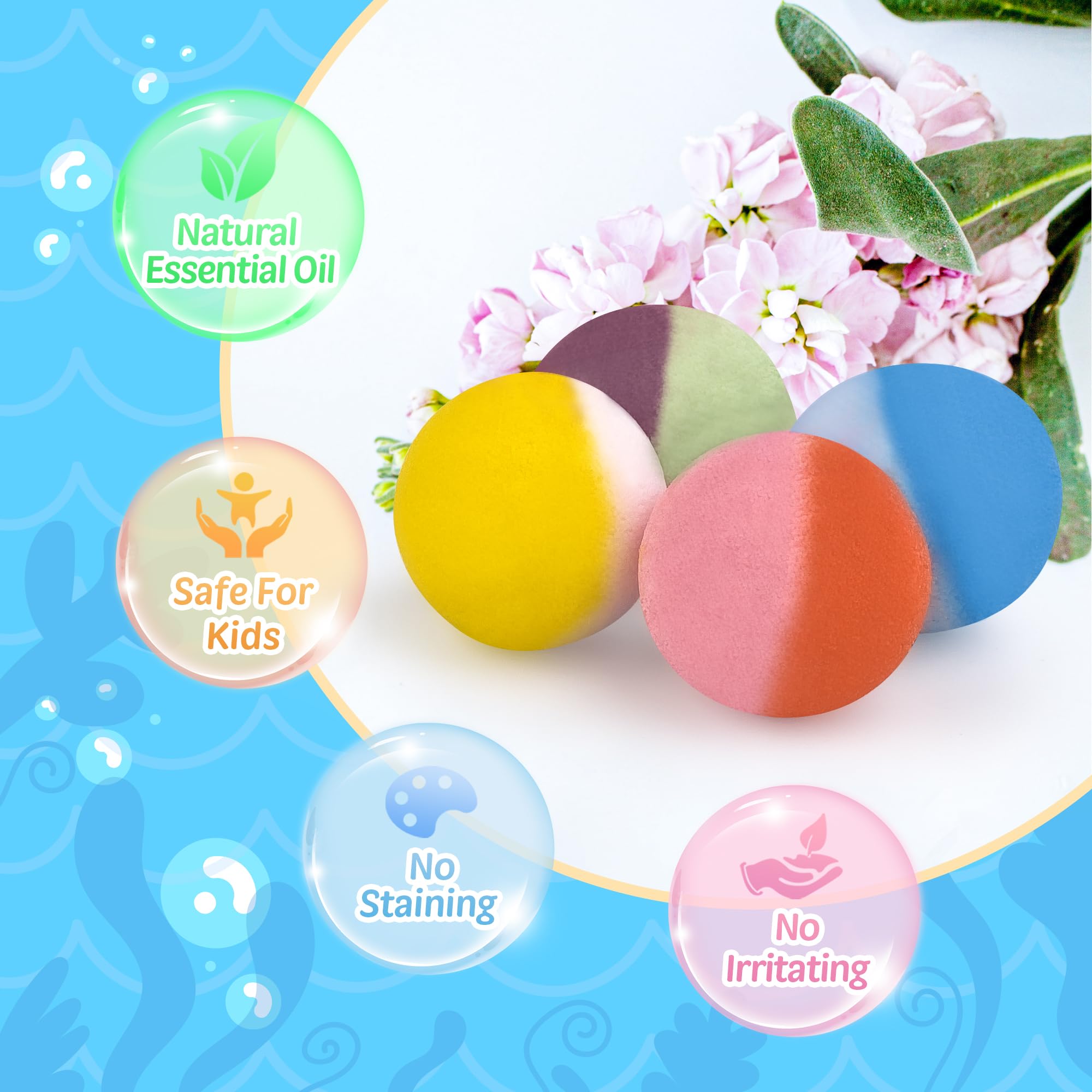 BYGGVIR 48pcs Kids Bath Bombs with Toy Inside – Colorful Bubble Bath Gift Set