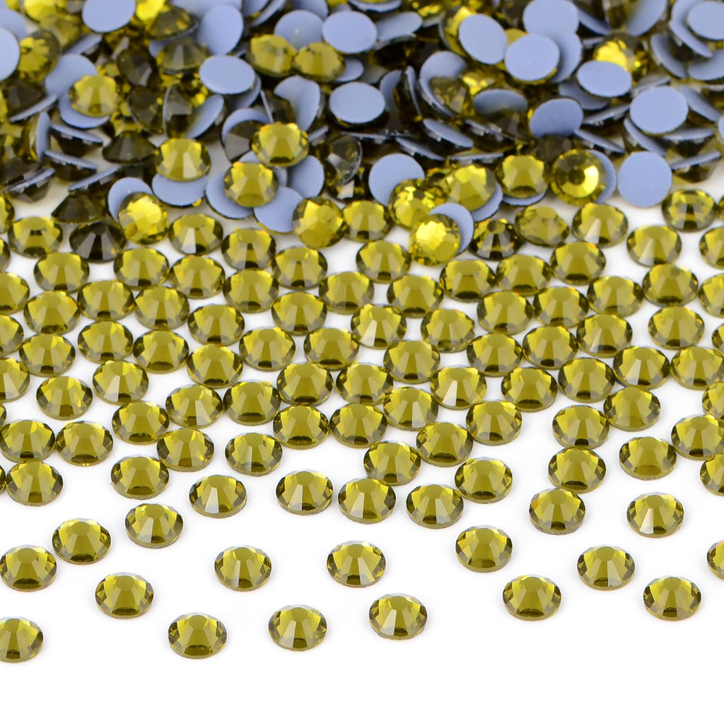 Bymitel Hotfix Olivine Crystal Rhinestones 3.8mm SS16 (2880 pcs) for DIY Jewelry & Crafts