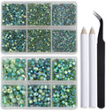 Bymitel Hotfix Crystal Rhinestones – Peridot AB, 8000pcs, 6 Sizes (SS4-SS30) + Wax Pencil