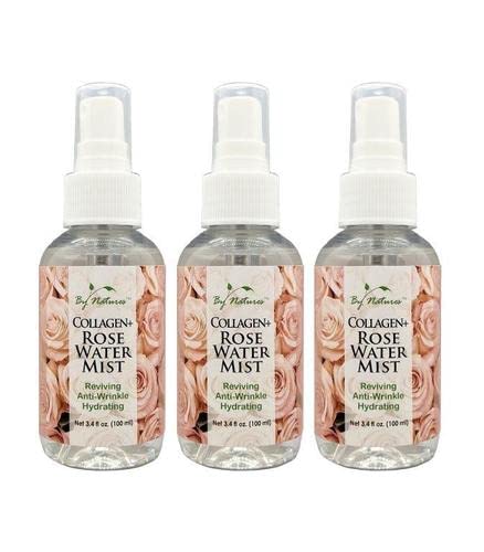 By Natures Collagen + Rose Water Mist Travel Size – 3.4 oz (Pack of 3)