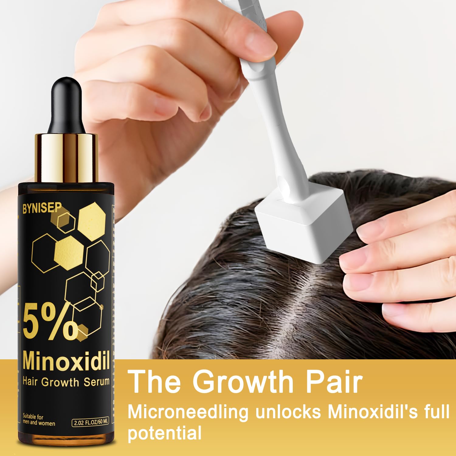 BYNISEP 5% Minoxidil Beard Growth Serum – Hair & Beard Regrowth, 60ml