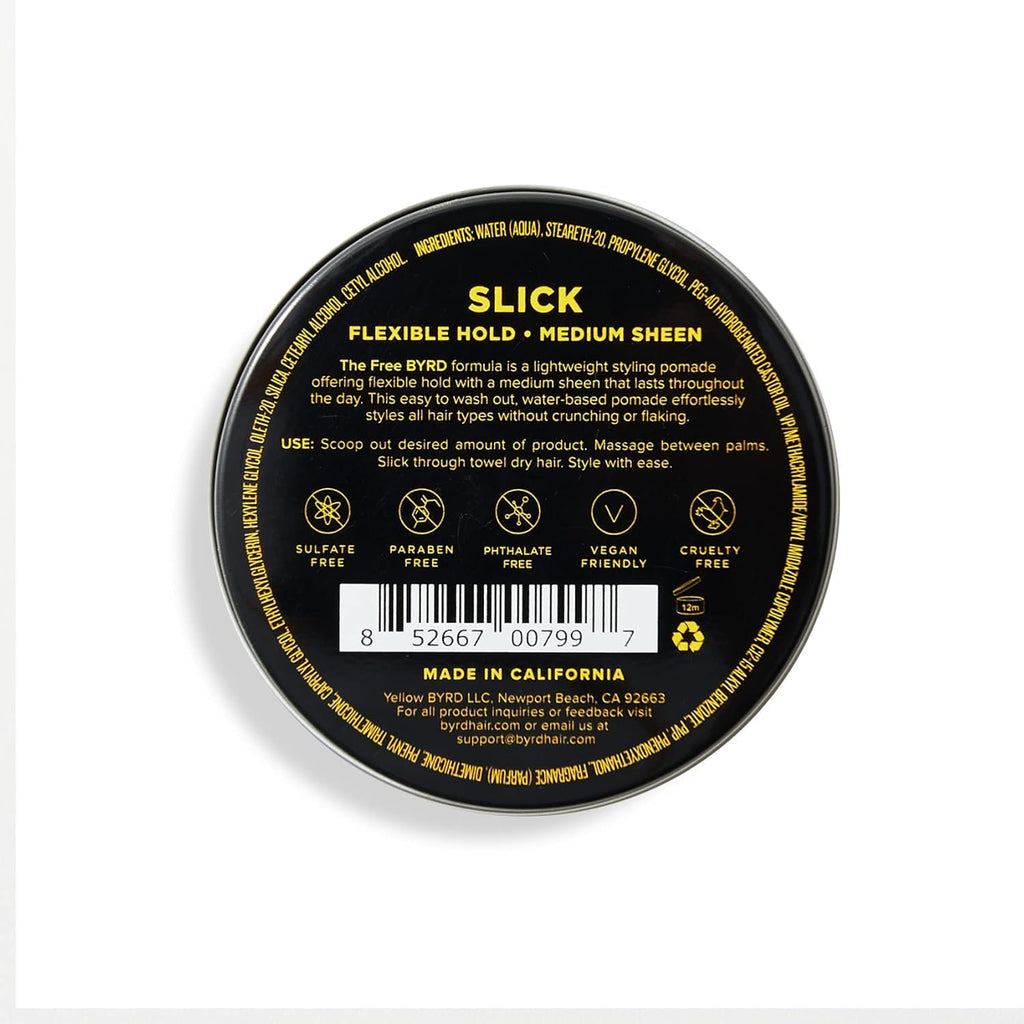 BYRD Hairdo Slick Pomade 2-Pack – Flexible Hold, Medium Sheen + Salty Coconut Car Air Freshener
