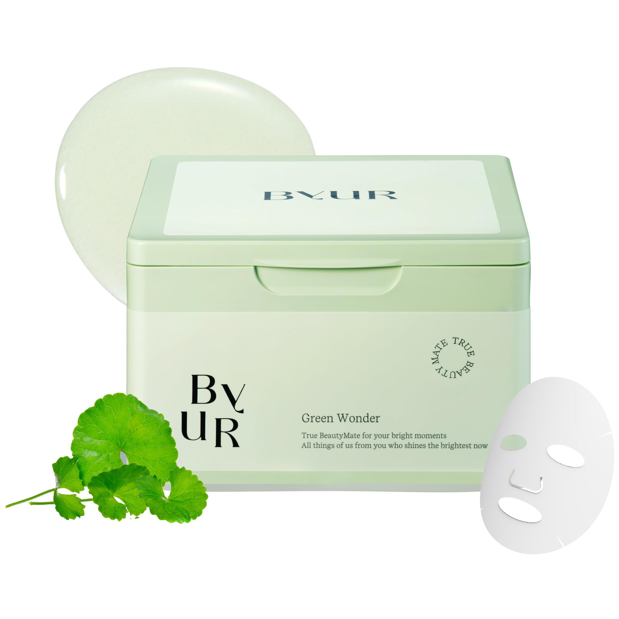 ByUR Green Wonder Daily Aqua Serum Mask (30 Count) – Hydrating, Soothing, Pore Tightening | Vegan K-Beauty