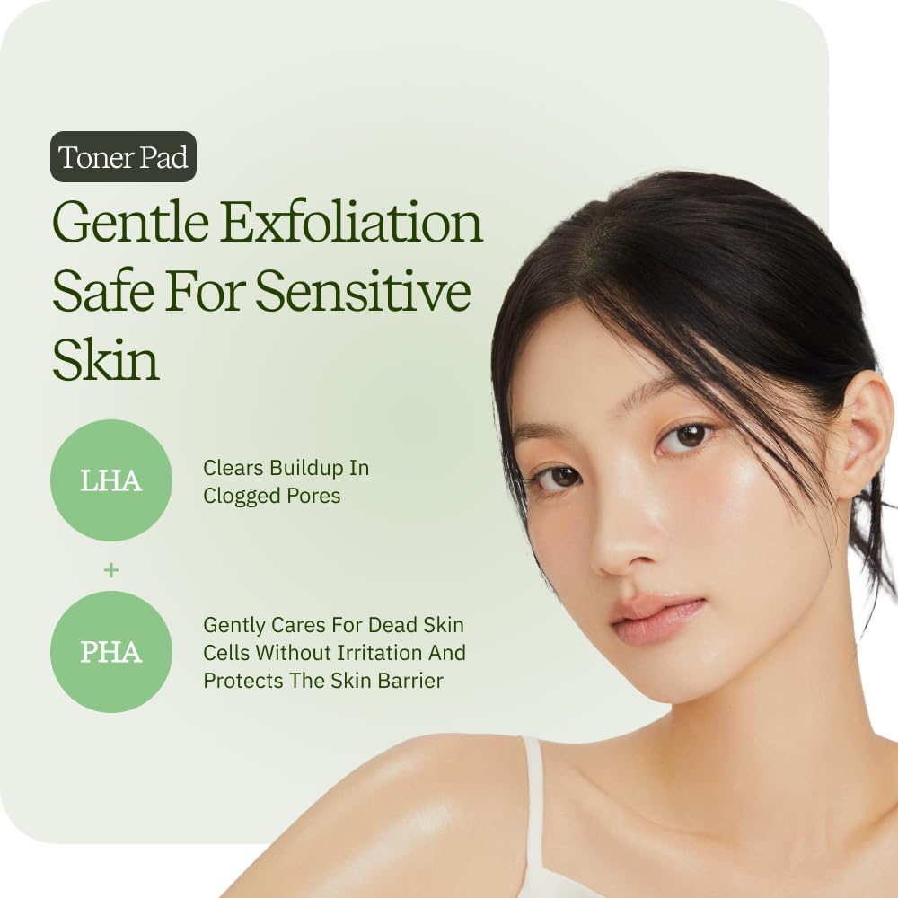 ByUR Green Wonder Keep Peace Toner Pads – Gentle Exfoliation for Sensitive Skin (70 Count)