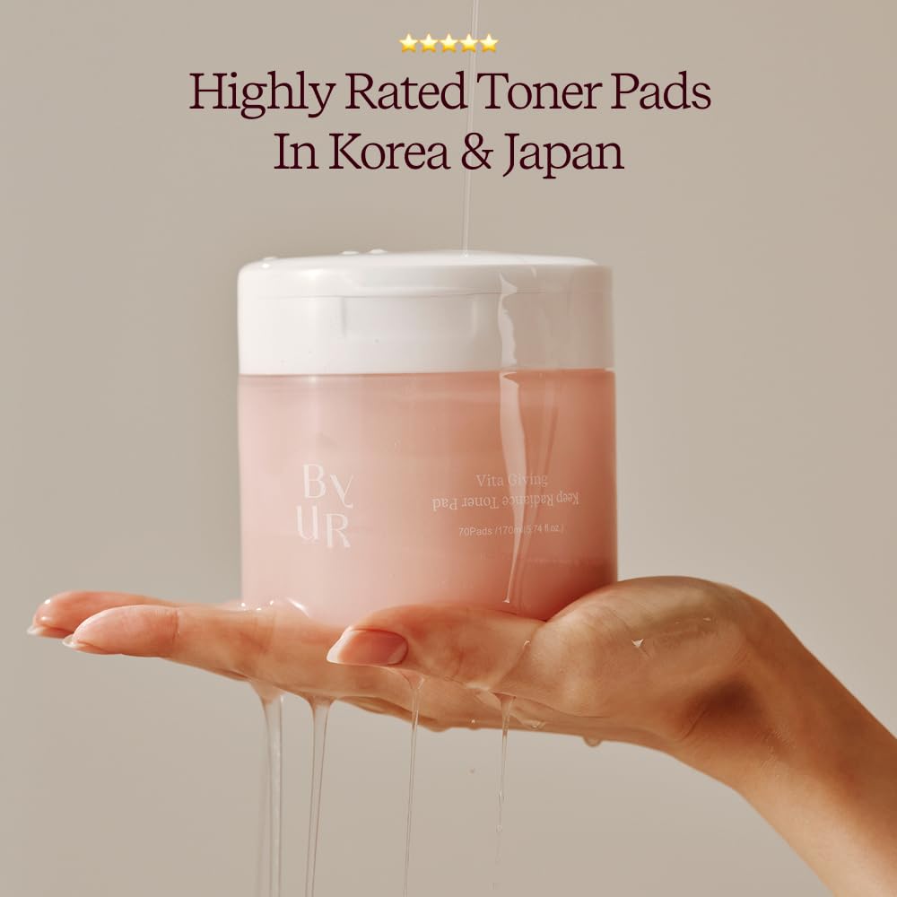 ByUR Vita Giving Keep Radiance Toner Pads – Brightening & Hydration (70 Count)