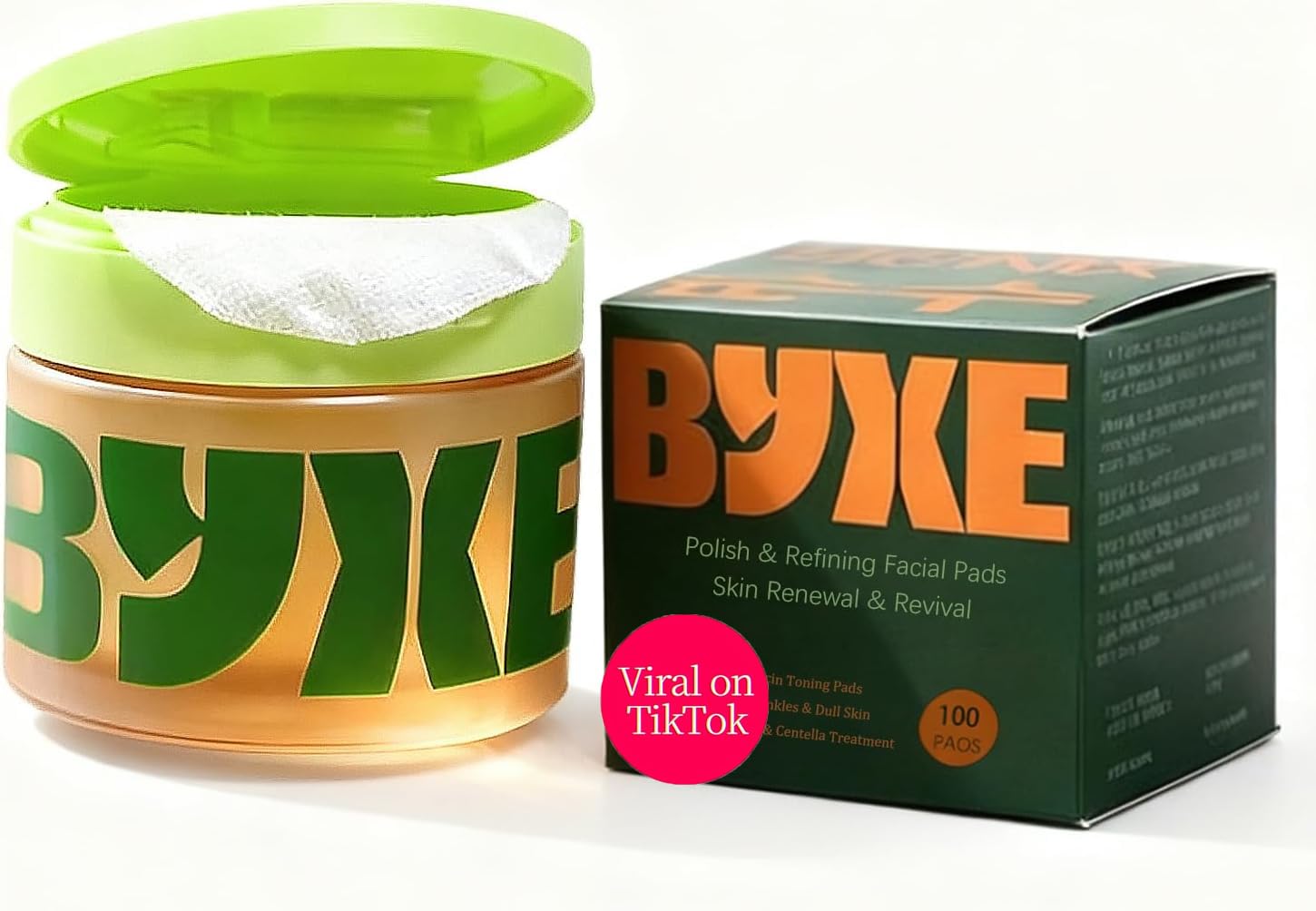 BYXE Snail Mucin Toning Polish Pads – 100 Count | Korean Skincare with Niacinamide, Peptides & Centella