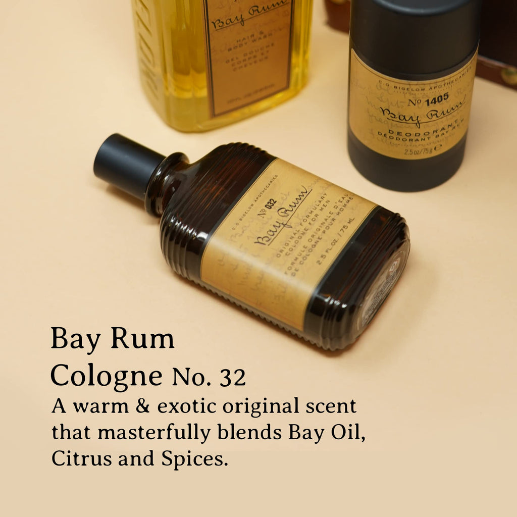 C.O. Bigelow Bay Rum Cologne for Men – Long Lasting Citrus & Spice Fragrance, 2.5 fl oz