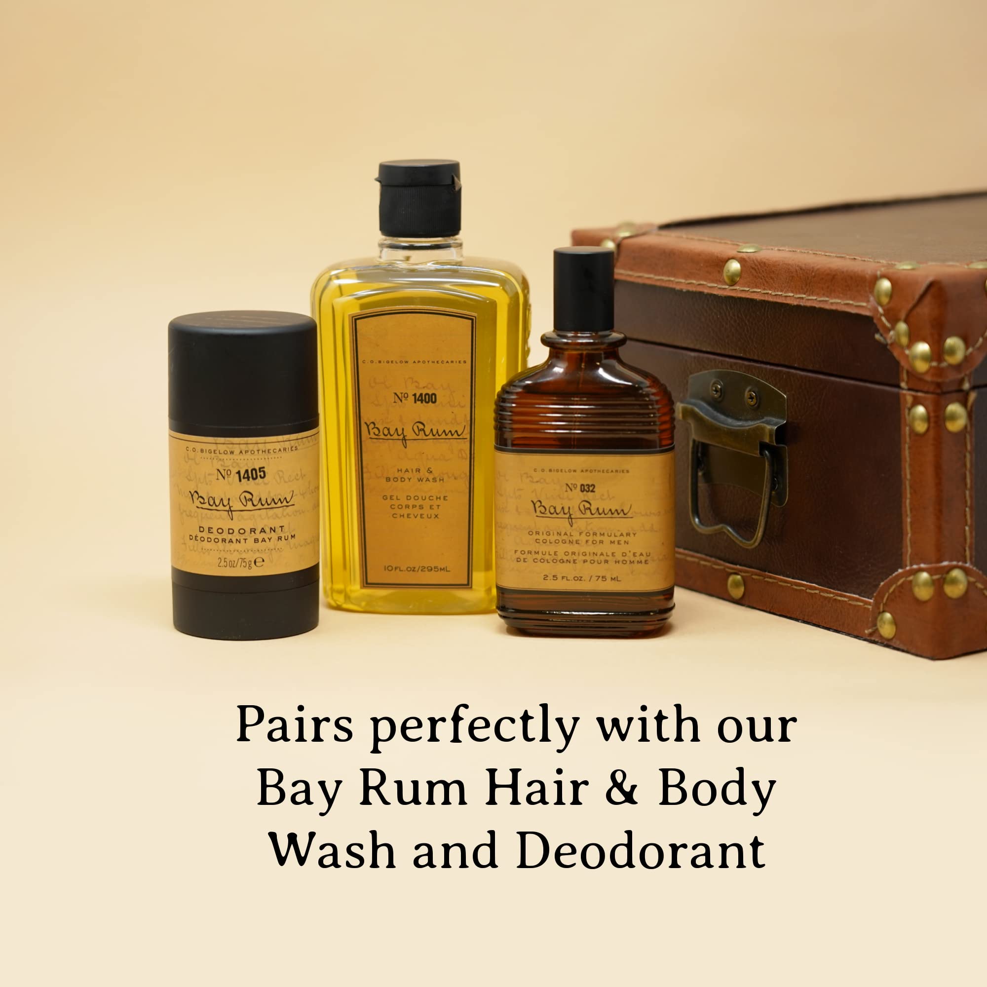 C.O. Bigelow Bay Rum Cologne for Men – Long Lasting Citrus & Spice Fragrance, 2.5 fl oz