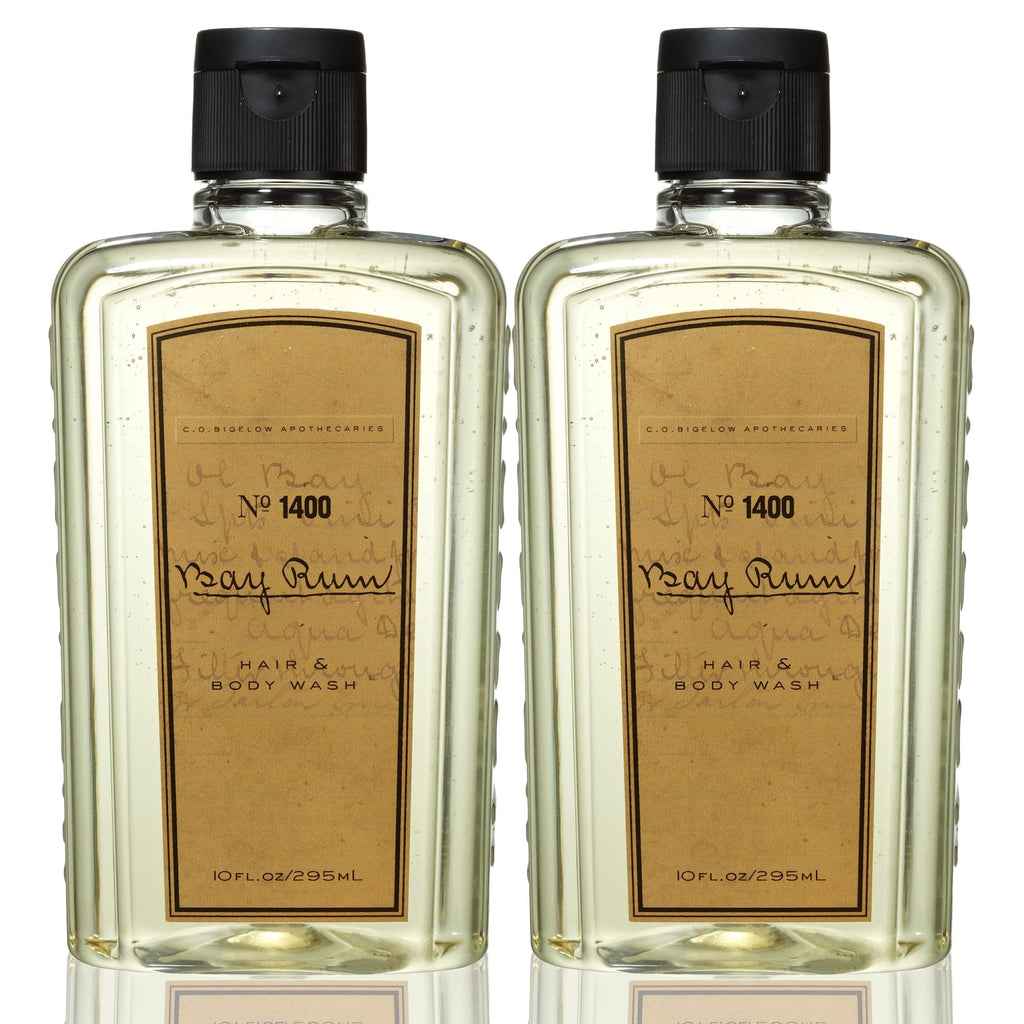 C.O. Bigelow Bay Rum Hair & Body Wash for Men – 2-in-1 Citrus Spice, Aloe Vera, 10 oz (Pack of 2)