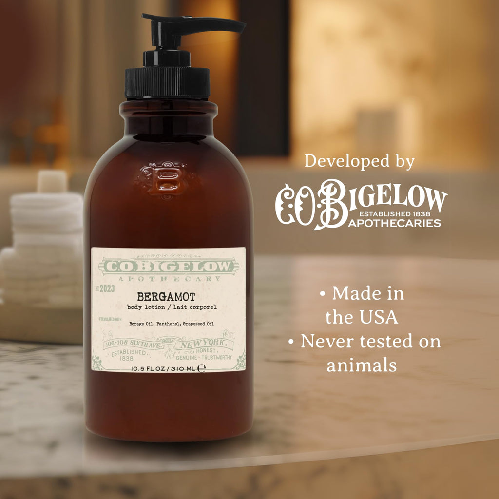C.O. Bigelow Bergamot Body Lotion | Iconic Collection Moisturizing Lotion with Shea Butter, Borage Oil & Grapeseed Oil (10.5 oz)