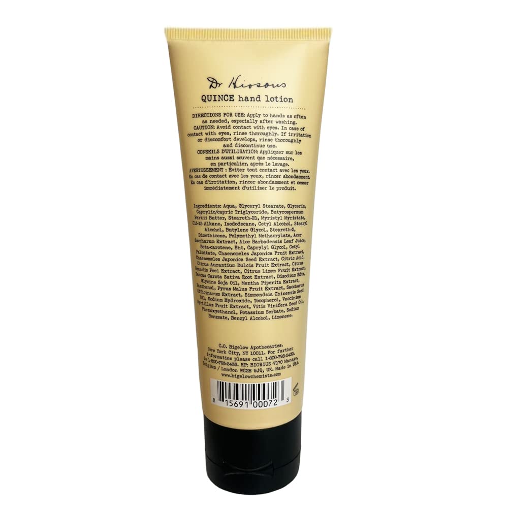 C.O. Bigelow Dr. Hiosous Hand Lotion – Deep Hydration with Quince & Carrot Oil (4 oz)