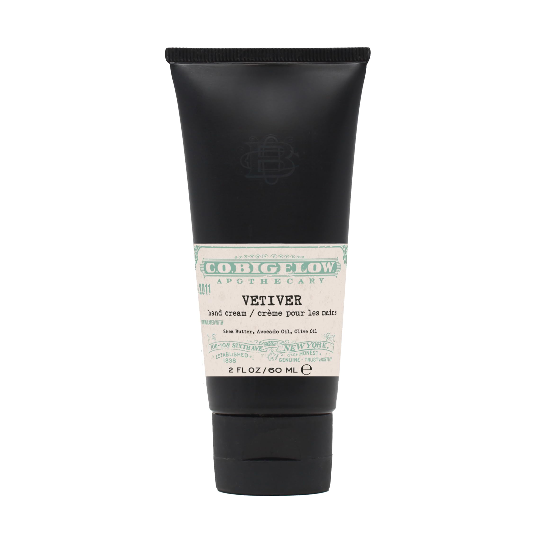 C.O. Bigelow Iconic Vetiver Hand Cream – Nourishing Shea Butter with Avocado & Olive Oils, 2 oz