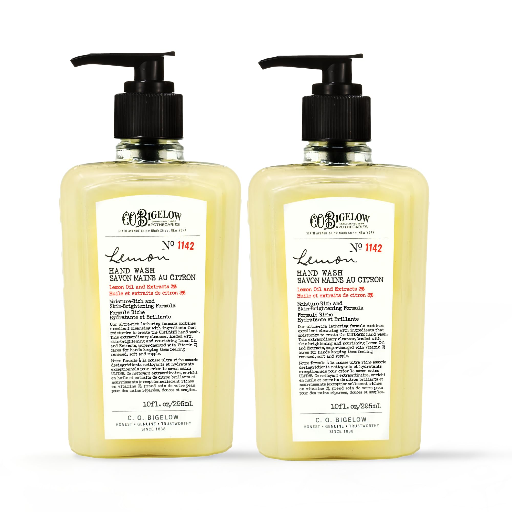 C. O. Bigelow Lemon Hand Wash – Pack of 2 | Lemon Extract & Aloe Vera | 10 Fl Oz
