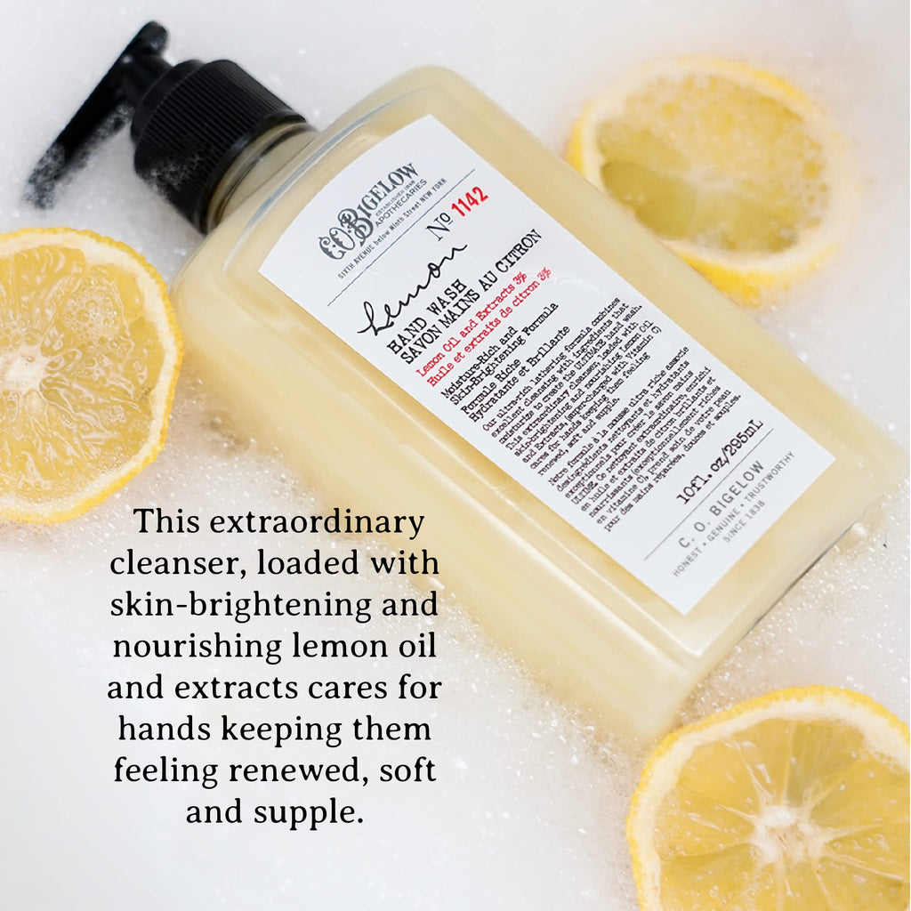 C. O. Bigelow Lemon Hand Wash – Pack of 2 | Lemon Extract & Aloe Vera | 10 Fl Oz
