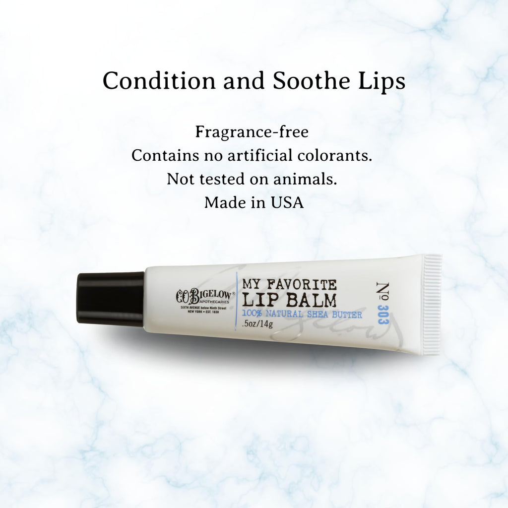C. O. Bigelow My Favorite Lip Balm Tubes – Pack of 3, Unscented Hydrating Lip Balm 0.5 oz